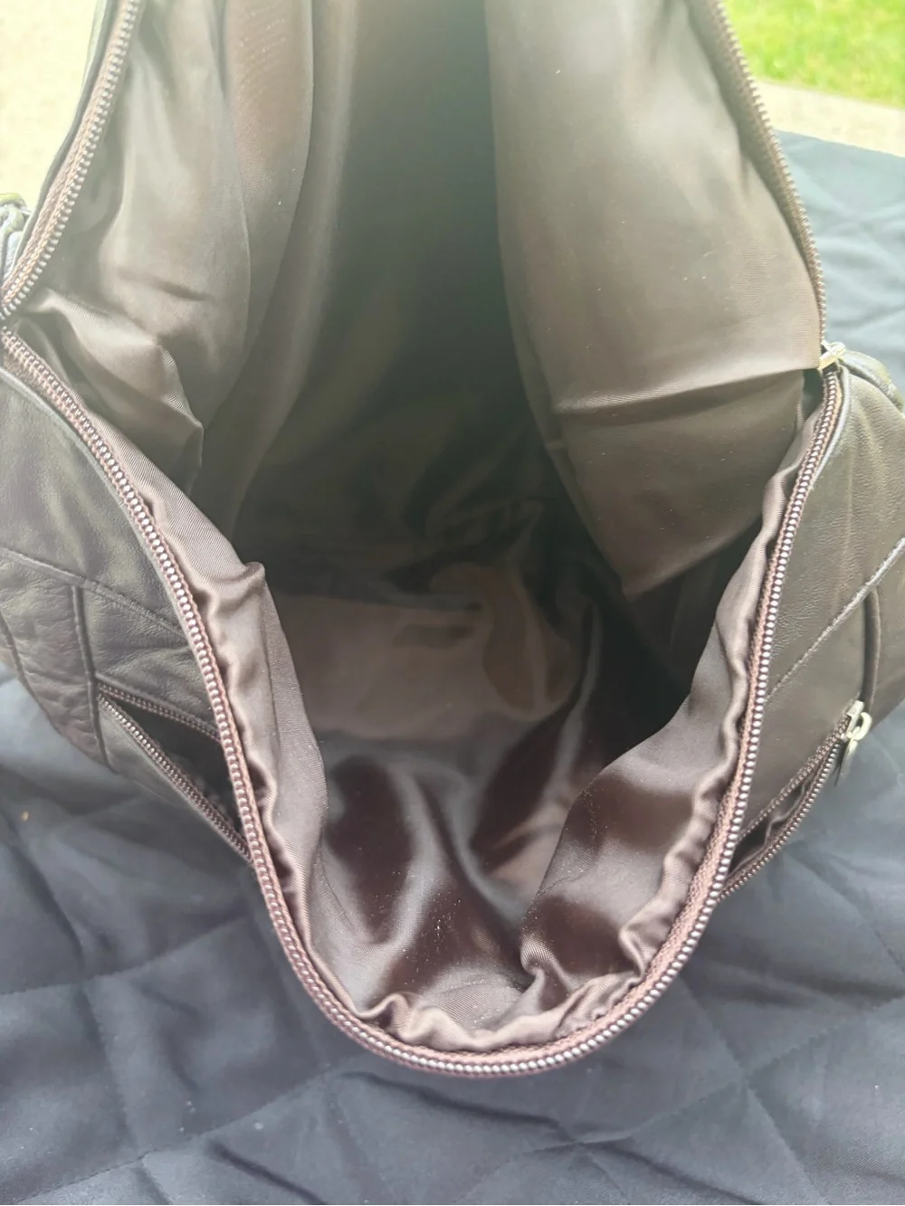 Genuine Leather Brown Crossbody Messenger Bag + Pouch